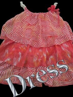 *1501 D-Signed tier lined dress Girls size M